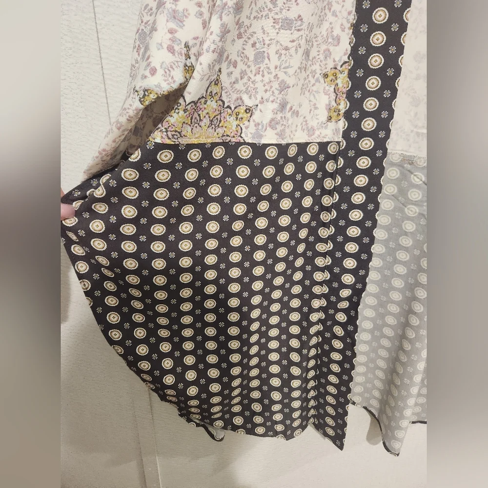 Free People Forget Me Knot Tie Front Kimono Floral Large